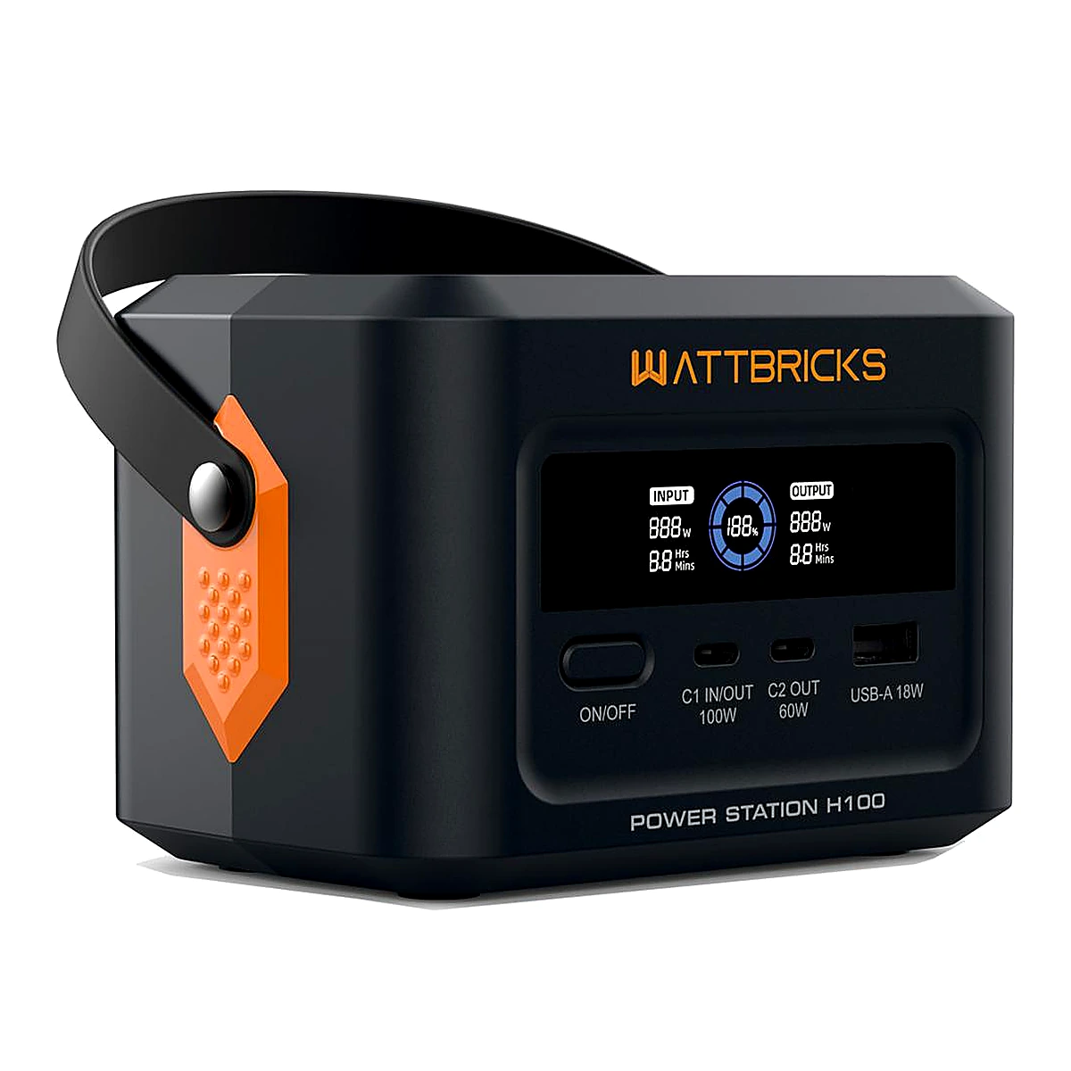 Wattbricks Energy 120W Portable Power Station with Solar Panel H100B