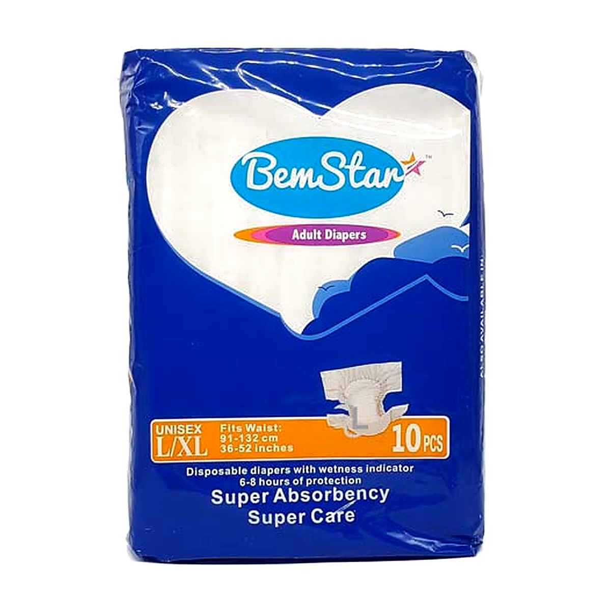 Bemstar Adult Diaper Lrg 10’S