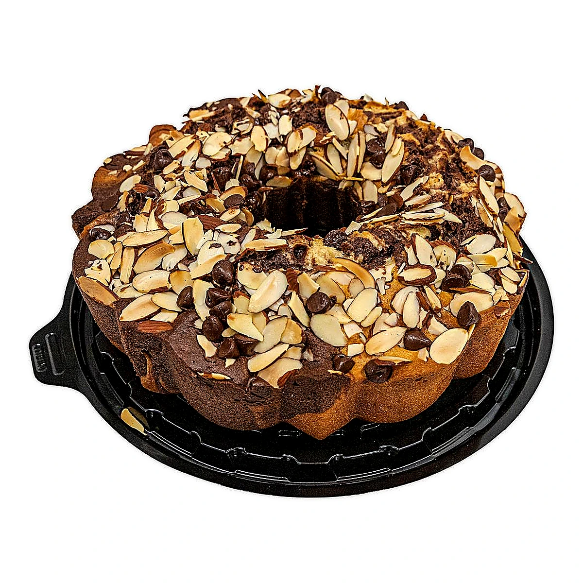 Freshly Baked Marble Madeleine Cake with Almonds & Chocolate Chips