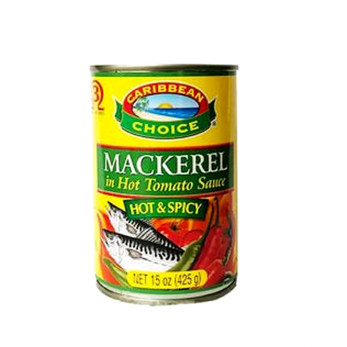 Caribbean Choice Mackerel Tomato Sauce Hot & Spicy 15oz