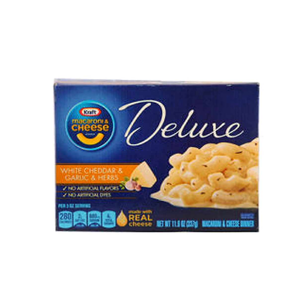Kraft MAC & Cheese Deluxe White Cheddar Garlic & Herbs 11.9z