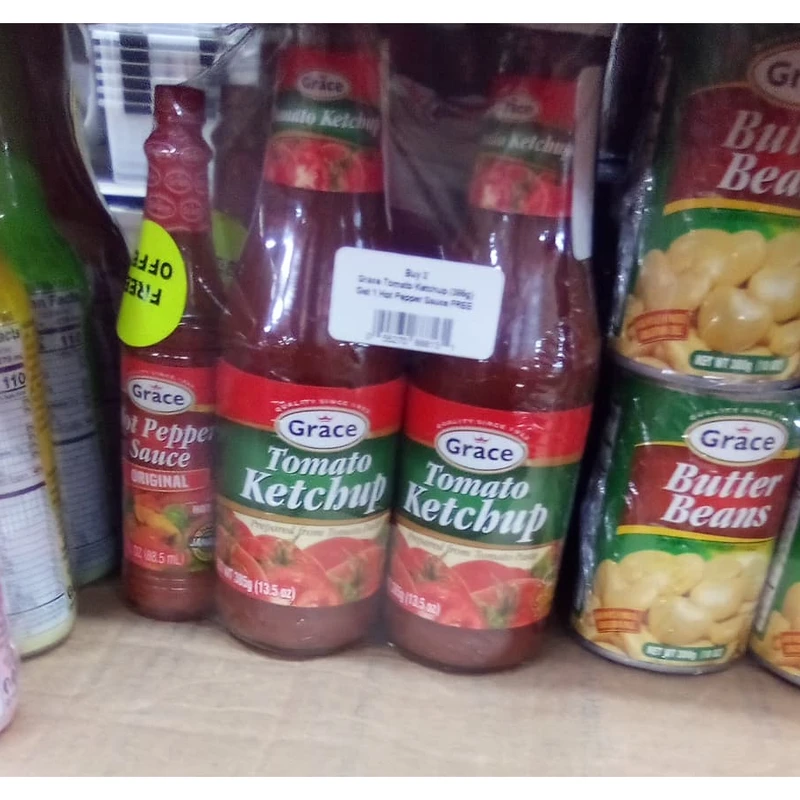 Grace Tomato Ketchup 385g (2-Pack) + FREE Hot Pepper Sauce Bundle