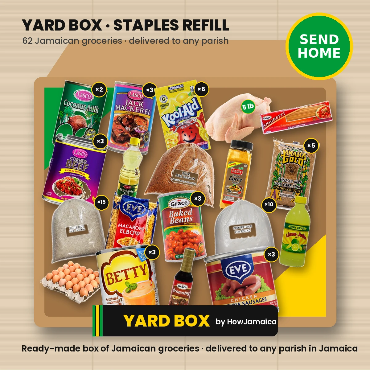 Yard Box Family Staples Refill Care Package (62 items)
