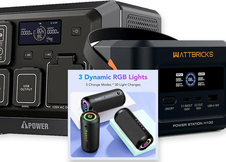 Portable power stations and a wireless speaker